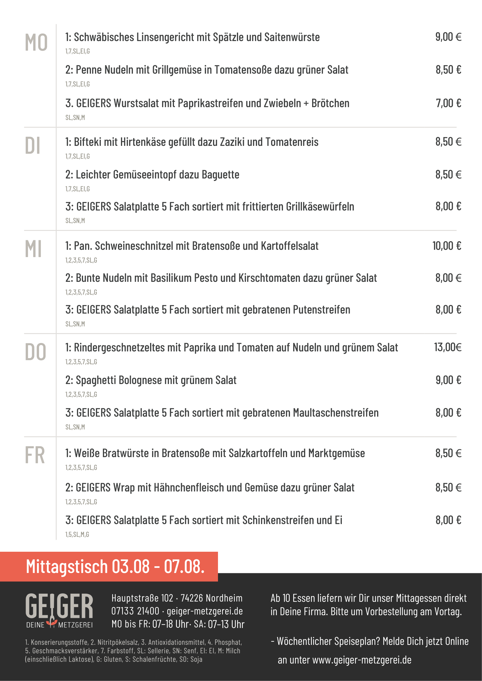 MITTAGSTISCH NORDHEIM