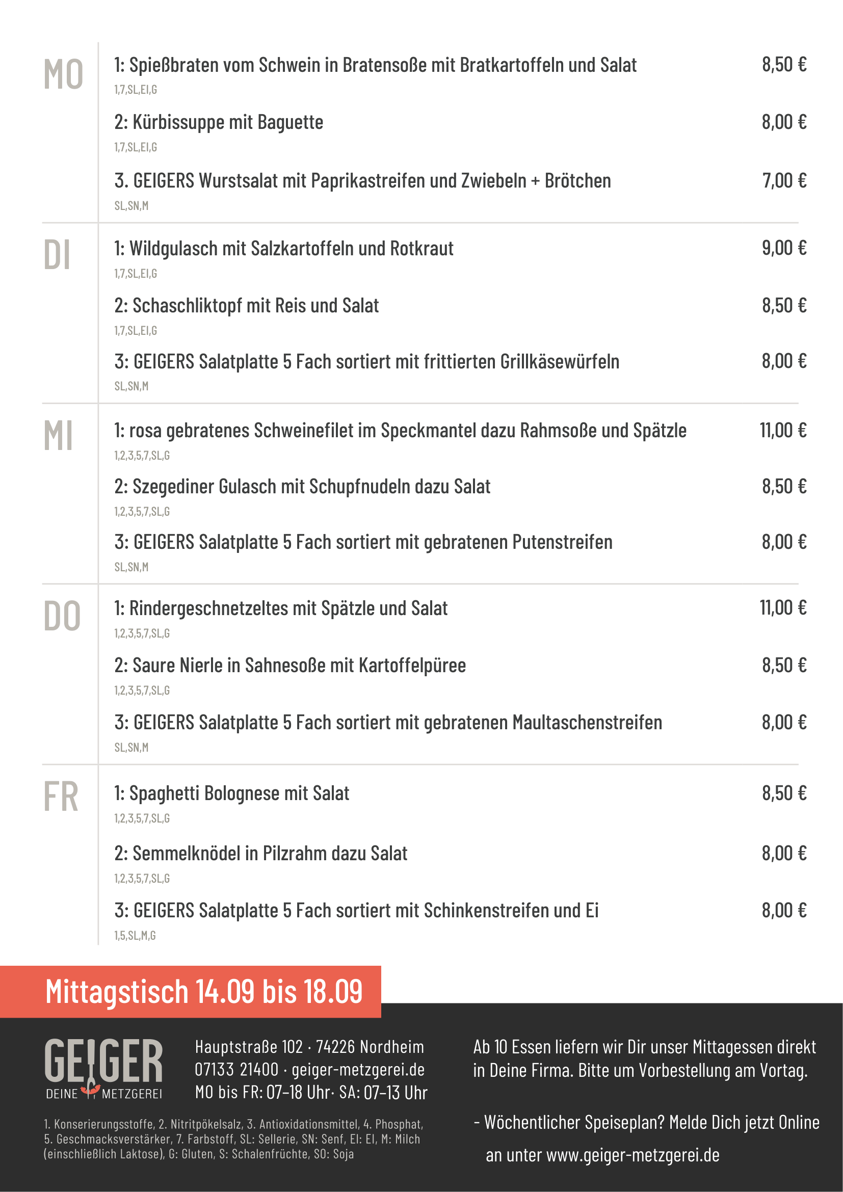 MITTAGSTISCH NORDHEIM