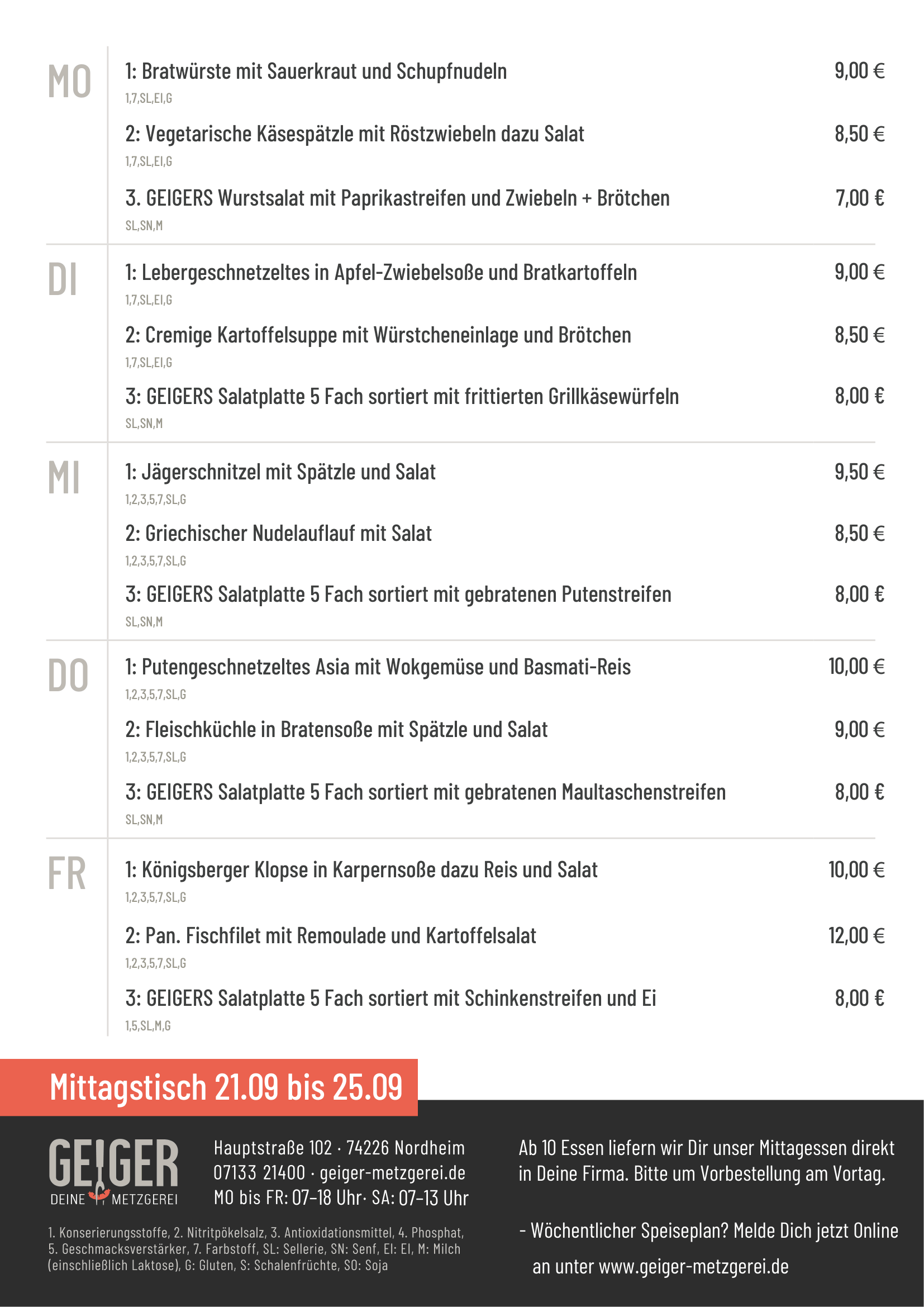 MITTAGSTISCH NORDHEIM