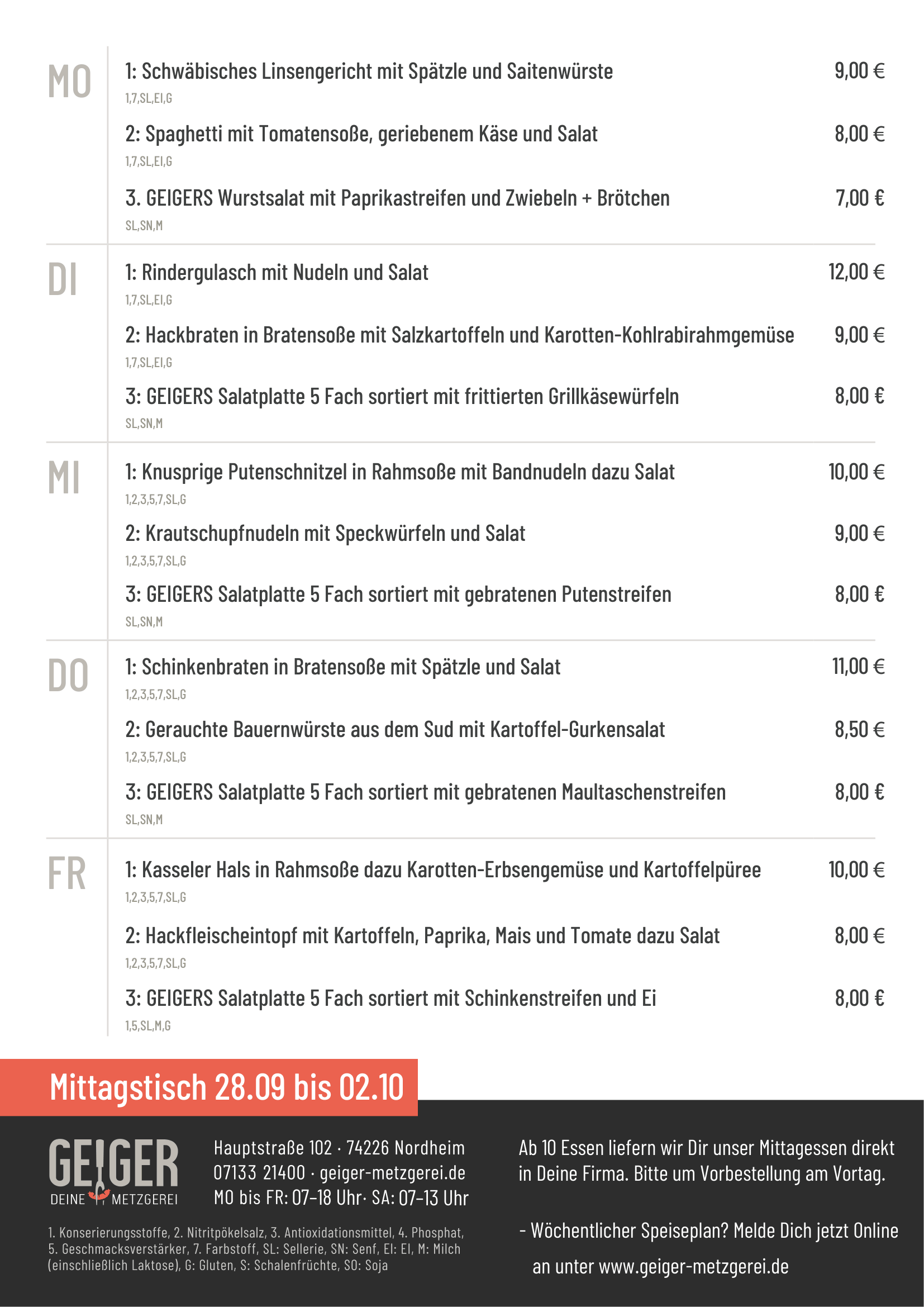 MITTAGSTISCH NORDHEIM
