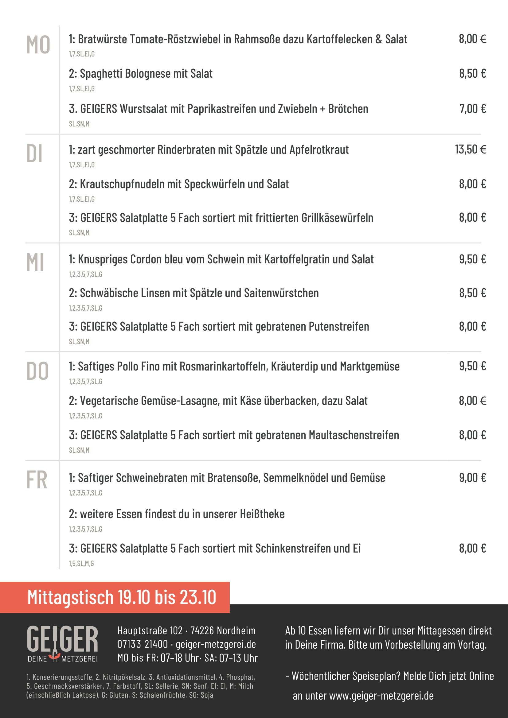 MITTAGSTISCH NORDHEIM